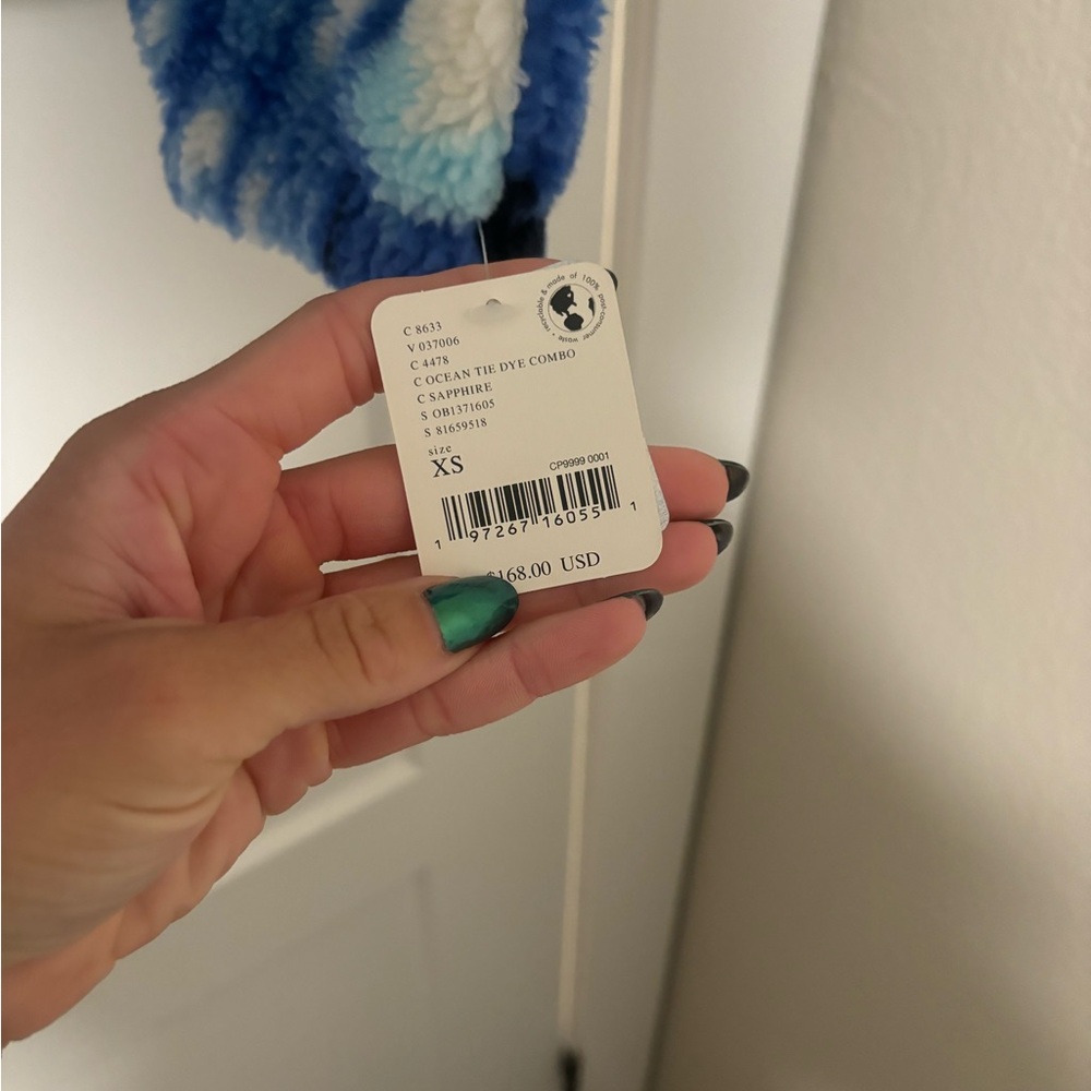 Free People Hit The Slopes Printed Pullover in Ocean Tie Dye Combo - Picture 4 of 5